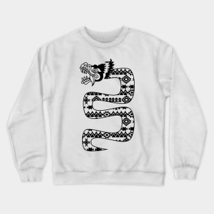 Aztec pattern snake dragon black Crewneck Sweatshirt